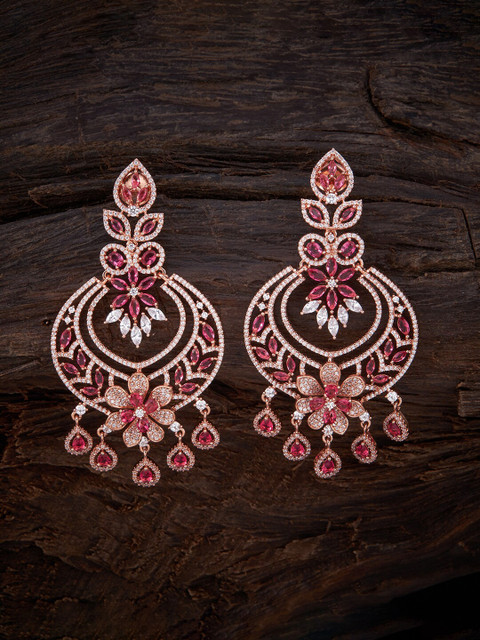 

Kushal's Fashion Jewellery Rose-Gold Plated Contemporary Chandbalis Earrings