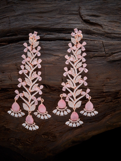 

Kushal's Fashion Jewellery Pink Contemporary Drop Earrings