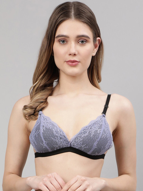 

PrettyCat Purple & Black Floral Lightly Padded Multiway Bra