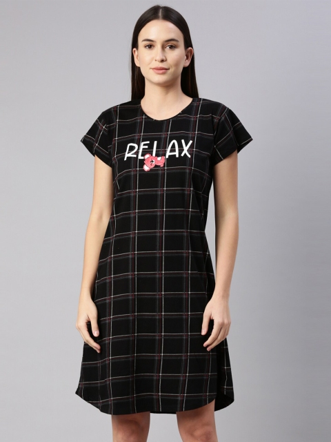 

GOLDSTROMS Olive Green Checked T-shirt Nightdress