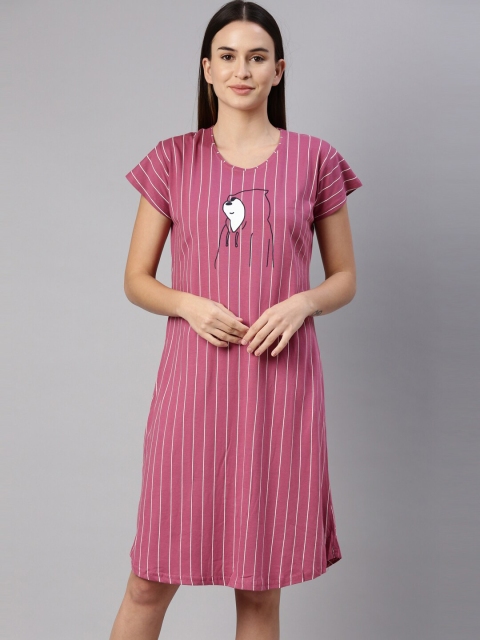 

GOLDSTROMS Magenta & White Striped T-shirt Nightdress