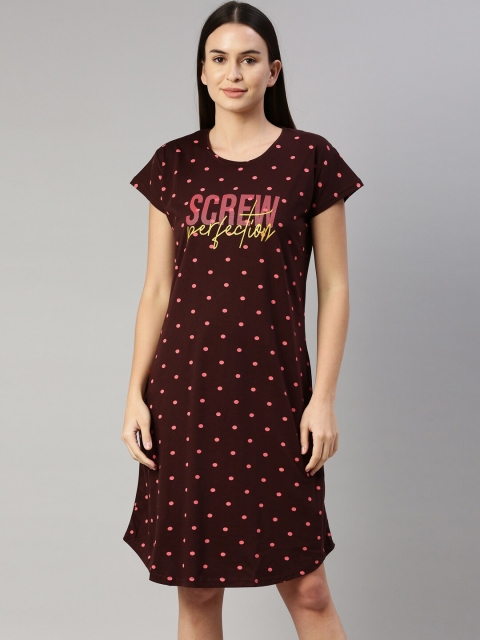 

GOLDSTROMS Coffee Brown Printed Nightdress