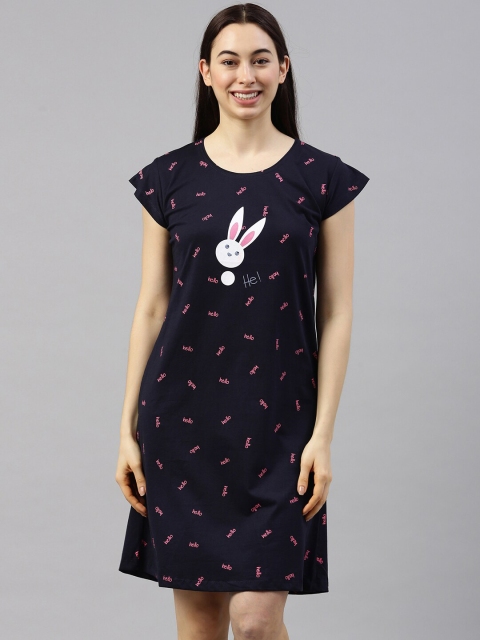 

GOLDSTROMS Navy Blue Printed T-Shirt Nightdress