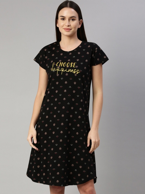 

GOLDSTROMS Black Printed T-Shirt Nightdress