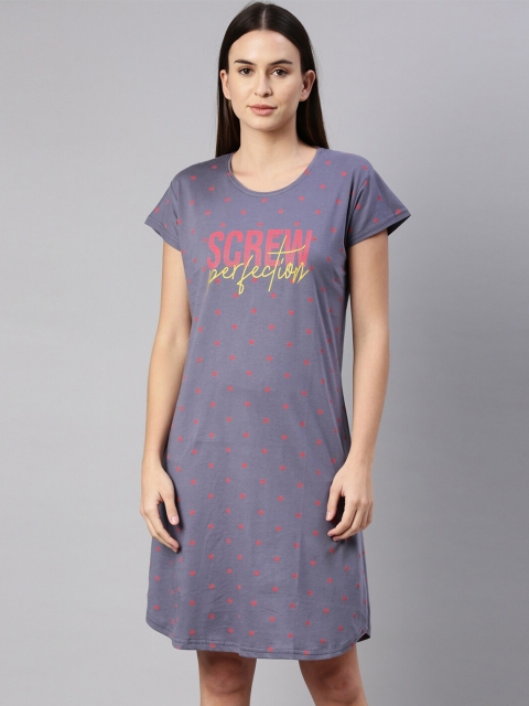 

GOLDSTROMS Grey & Pink Printed Nightdress