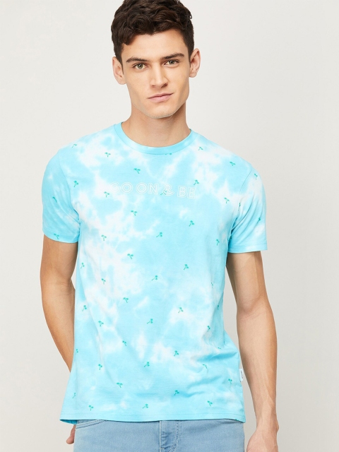 

Fame Forever by Lifestyle Men Blue & White Printed Cotton T-shirt