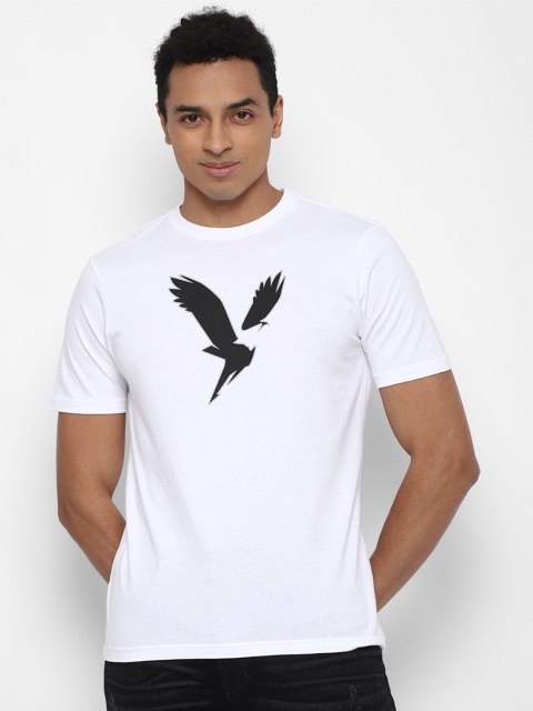 

AMERICAN EAGLE OUTFITTERS Men White Printed Pure Cotton Regular-Fit T-shirt