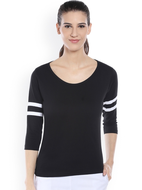 

The Dry State Women Black Printed Scoop Neck T-shirt