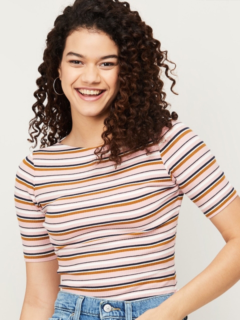 

Ginger by Lifestyle Pink Striped Crop Top
