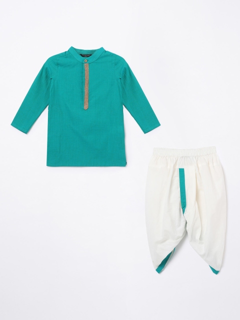 

Melange by Lifestyle Boys Blue Pure Cotton Kurta with Dhoti Pants
