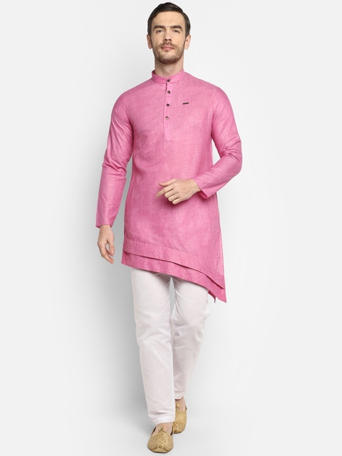 

DEVOILER Men Pink Kurta