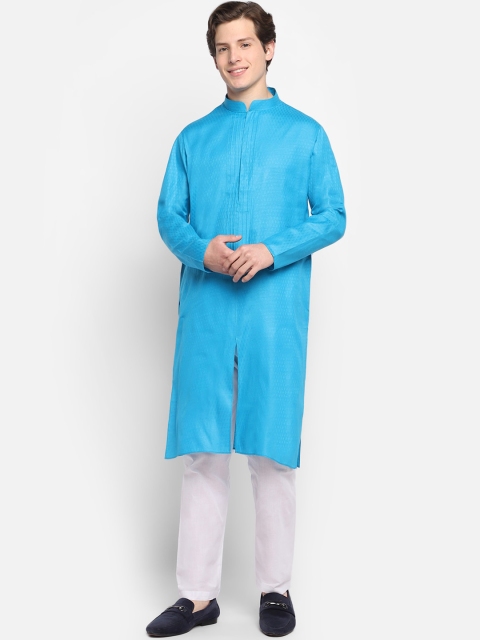 

DEVOILER Men Blue Kurta
