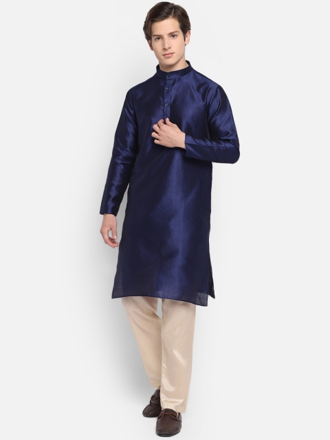 

DEVOILER Men Blue Solid Kurta