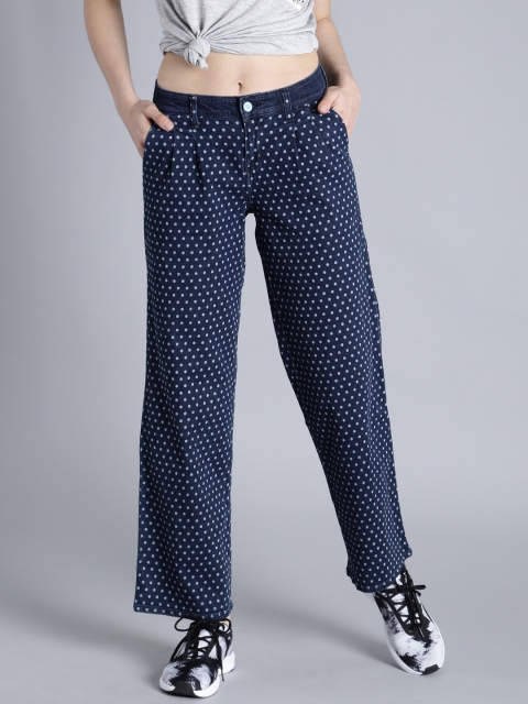 

Kook N Keech Blue Flared Printed Parallel Trousers