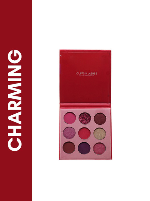 

CUFFS N LASHES Women Nine Colour Eyeshadow Pallette, Pink