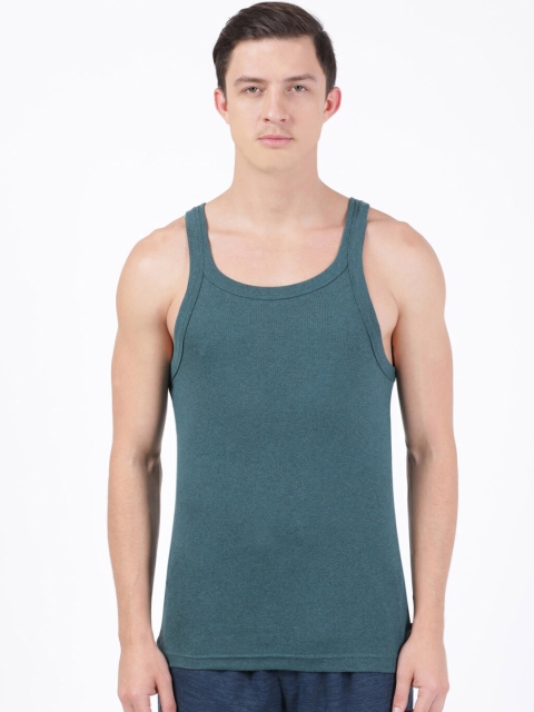 Jockey Men Green Solid Innerwear Vests