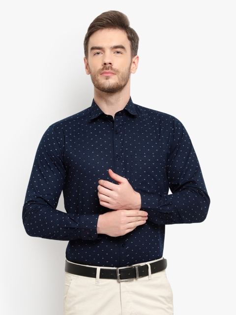 

D Kumar Men Navy Blue Standard Formal Cotton Shirt