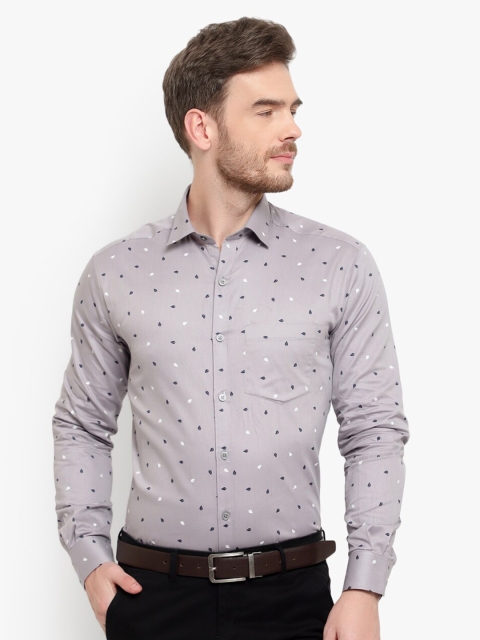

D Kumar Men Grey Standard Printed Cotton Formal Shirt