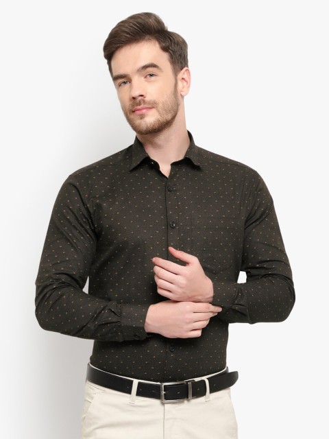 

D Kumar Men Brown Standard Printed Formal Shirt