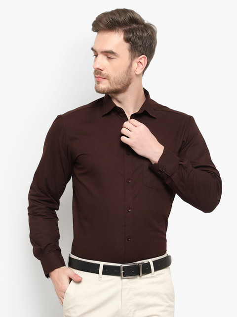 

D Kumar Men Brown Standard Cotton Formal Shirt