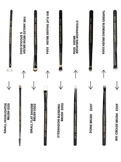 

CUFFS N LASHES Black Fine Angled Brow Brush & Spoolie Makeup Brushes