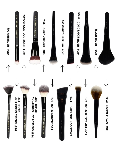 

CUFFS N LASHES Black Big Fan Makeup Brushes