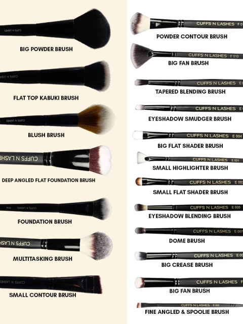 

CUFFS N LASHES Black Big Powder Contour Makeup Brushes