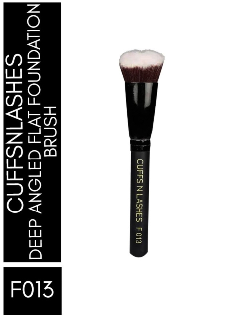 

CUFFS N LASHES Deep Angled Flat Foundation Brush - F013, Black