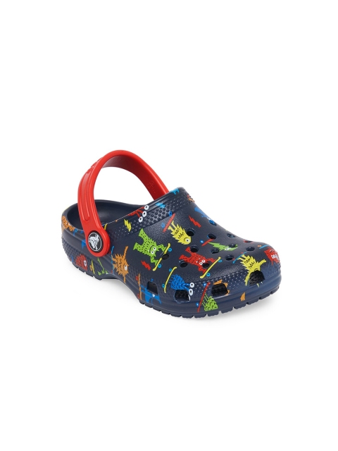 

Crocs Kids Navy Blue & Red Classic Clogs