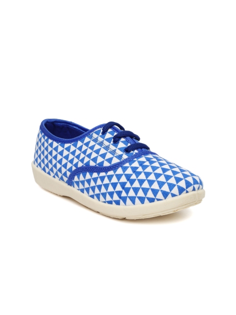 

People Women Blue & White Printed Sneakers