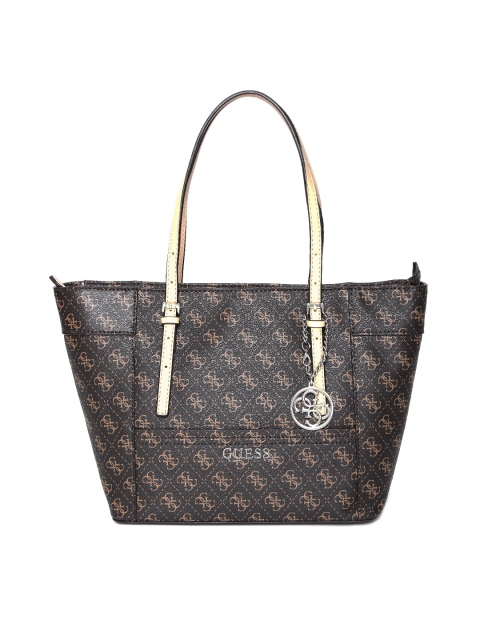 

GUESS Dark Brown Logo Print Shoulder Bag