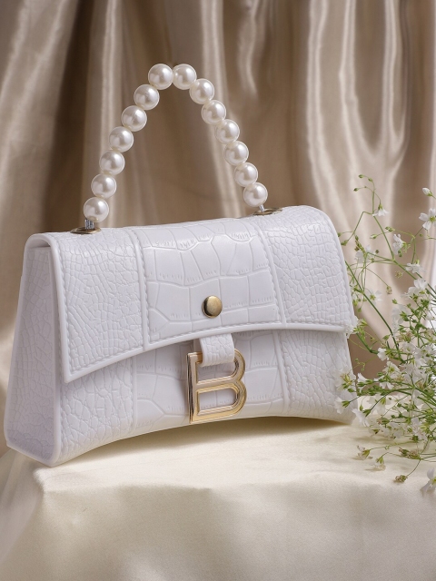 

Athena White Buckle Detail Envelope Clutch