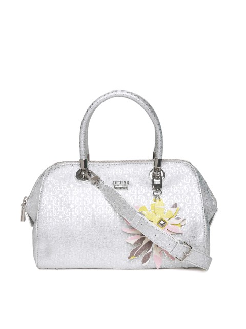 

GUESS Silver-Toned Textured Handheld Bag