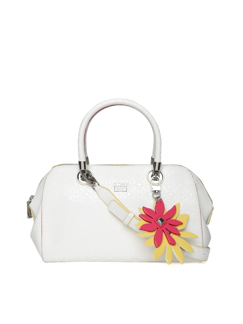 

GUESS Off-White Logo Textured Handbag with Sling Strap