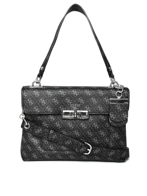 

GUESS Black Printed Shoulder Bag