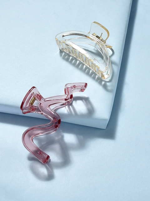 

ToniQ Women Peach-Coloured & Magenta Set of 2 Claw Clip