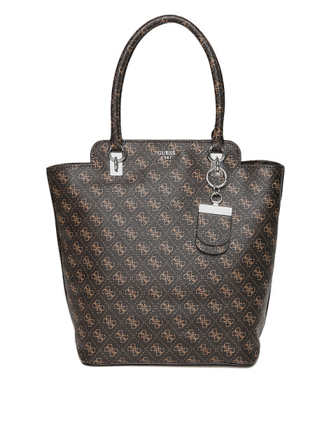 

GUESS Coffee Brown Printed Shoulder Bag