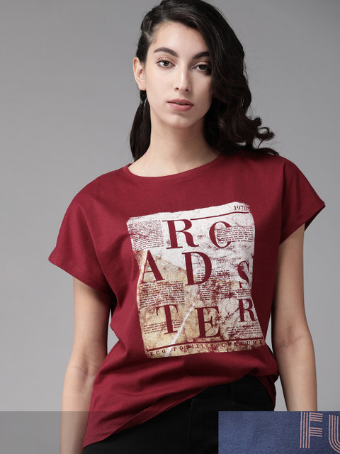 

Roadster Women Pack of 2 Cotton T-shirts, Navy blue