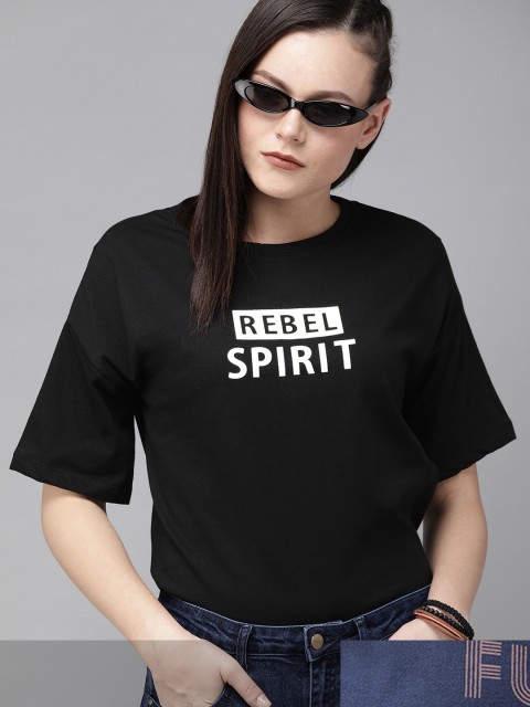 

Roadster Women Pack of 2 Cotton T-shirts, Black