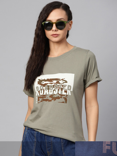 

Roadster Women Pack of 2 Cotton T-shirts, Navy blue