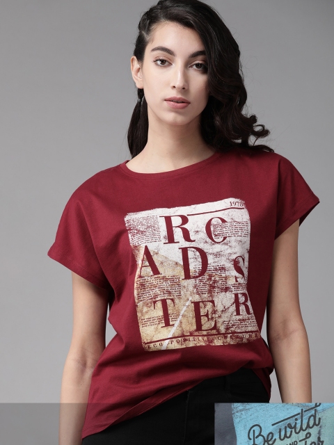 

Roadster Women Pack of 2 Cotton T-shirts, Blue