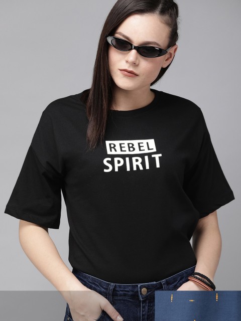 

Roadster Women Pack of 2 Pure Cotton Printed T-shirts, Navy blue