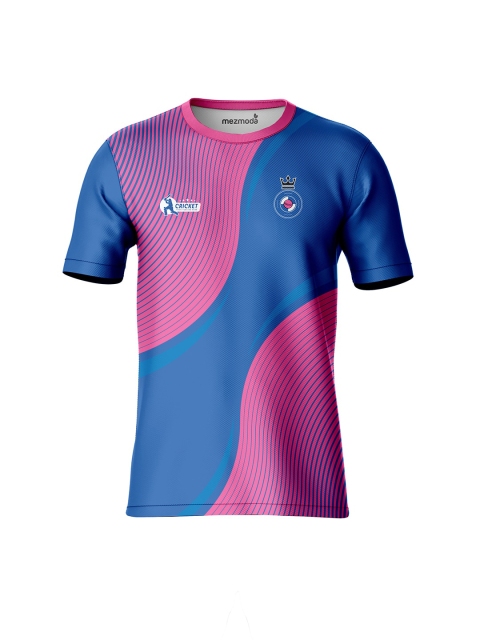 

mezmoda Boys Blue & Purple Printed Dry Fit Cricket Jersey T-shirt