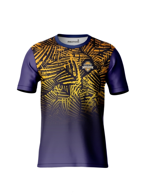 

mezmoda Boys Navy Blue & Yellow Printed Sports T-shirt