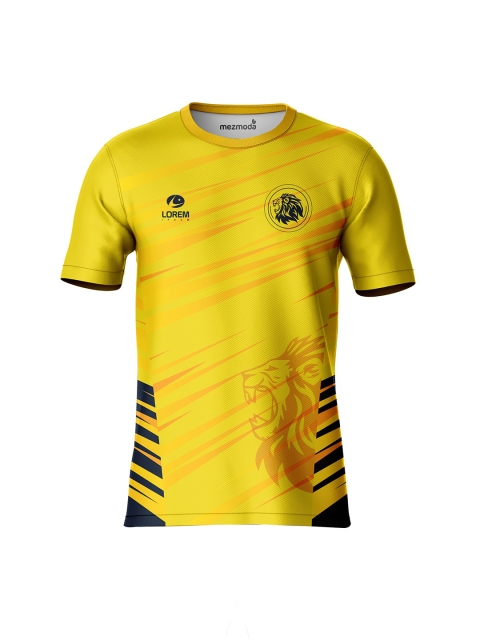 

mezmoda Boys Yellow & Black Striped Cricket Fan Jersey T-shirt