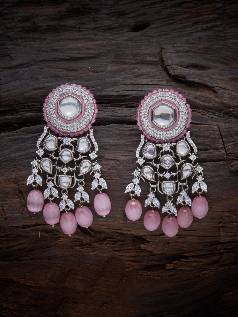 

Kushal's Fashion Jewellery Pink Contemporary Drop Earrings