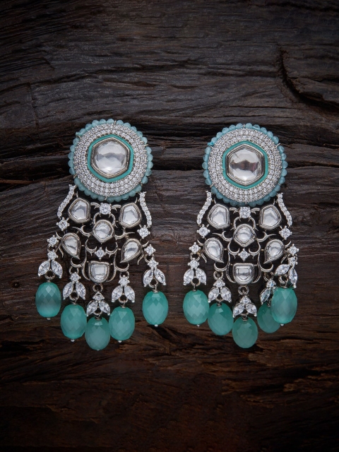 

Kushal's Fashion Jewellery Sea Green Contemporary Ear Cuff Earrings