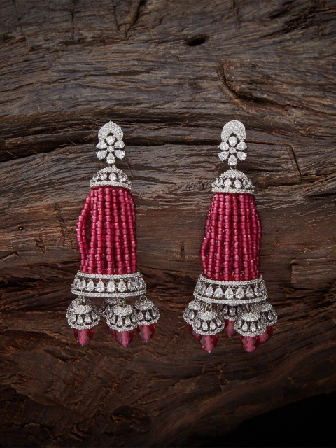 

Kushal's Fashion Jewellery Red Contemporary Ear Cuff Earrings