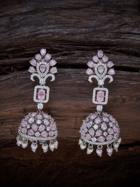 

Kushal's Fashion Jewellery Pink Contemporary Hoop Earrings