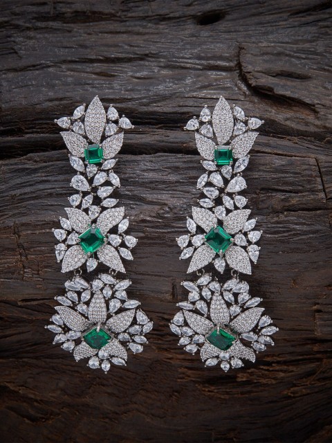 

Kushal's Fashion Jewellery White & Green Contemporary Drop Earrings